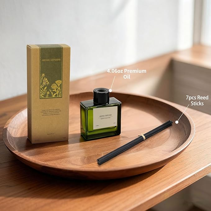 Reed Diffuser, 4 oz Vanilla Cream Scent Diffuser with 7 Sticks, 90 Days Long Lasting Reed diffusers for Home, Elegant Fragrance for Bathroom Bedroom Office Decor, Air Fresh