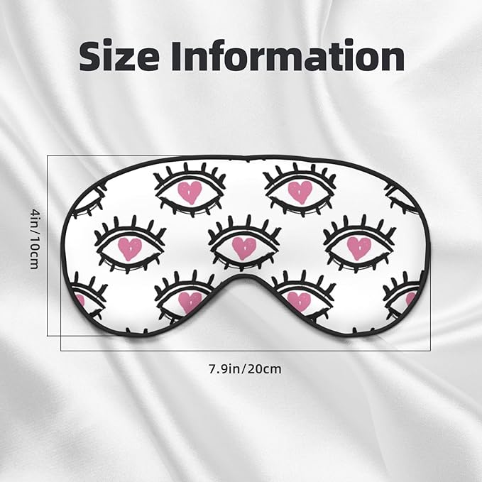 Sleep Eye Mask Cute Pink Loving Eyes Sleep Mask for Women Men Comfortable Eye Mask with Adjustable Strap Soft Eye Cover Blindfold for Travel Yoga Nap Shift Work - Bloomnest