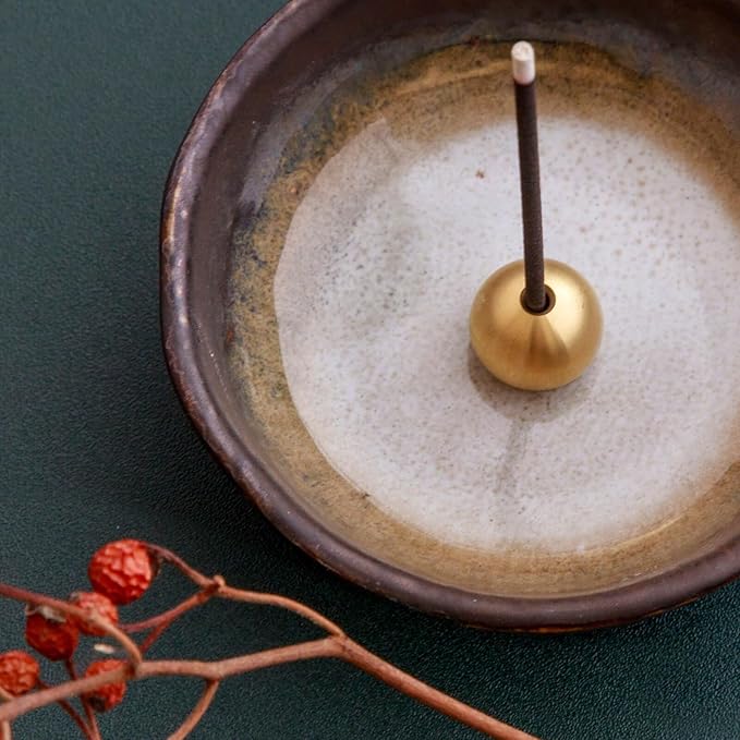 Asayu Japan Brass Incense Holder - Small Drop-Shaped Incense Stand for Ash Catcher or Tray - Bloomnest