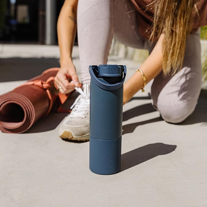 BrüMate Rise 35oz Water Bottle With 100% Leakproof Covered Silicone Straw | Insulated Stainless Steel Water Bottle With Removable Straw | Fast Flow | Soft Sip Silicone Spout | BPA-Free (Sage) Br%C3%BCMate