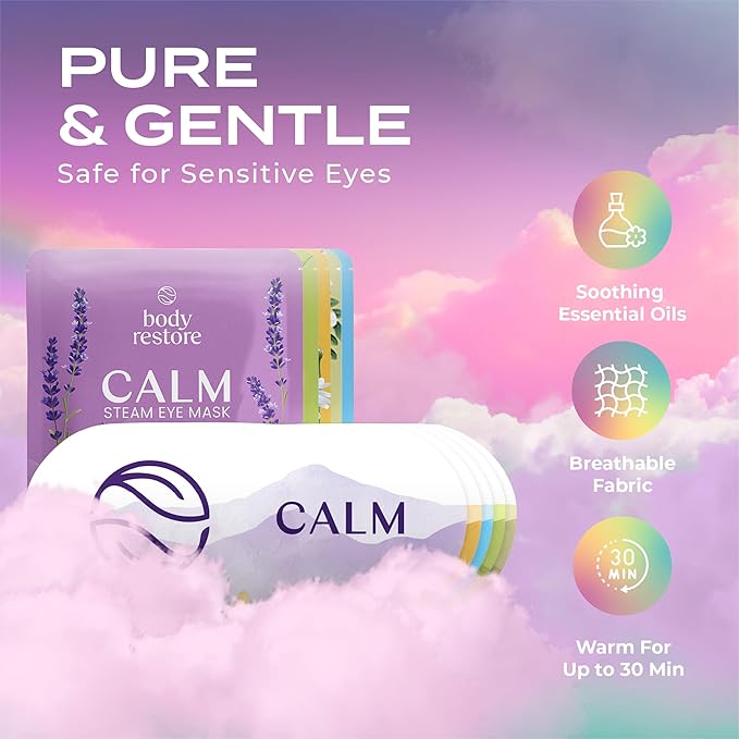 Body Restore Heated Eye Mask for Dry Eyes 5 Pack – Self Heating Warm Compress, Valentines Day Gifts for Her and Him, Birthday Gifts for Women and Men, Stye Eye Treatment, Relaxation – Variety - Bloomnest