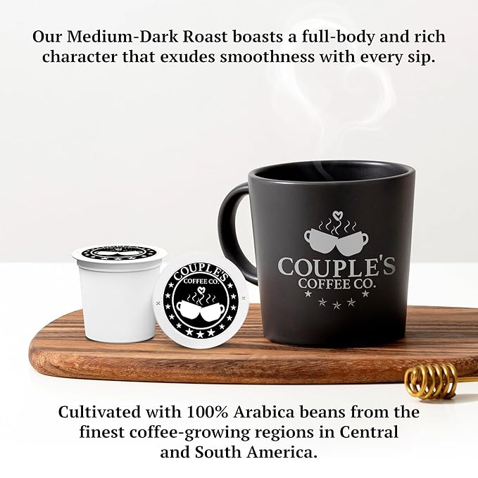 Couple's Coffee K-Cups | Gives Back to Military Families | Medium Dark Roast Coffee Pods | Gourmet Coffee Made with 100% Arabica Beans | Compatible with Single Serve Brewers | 24 Count - Bloomnest