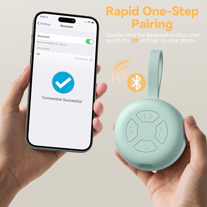 Portable Sound Machine for Baby | White Noise | 12 Soothing Sounds | Noise Canceling for Travel, Office, Nursery | Baby Shower | Registry Gift | Sleep Soother for Babies Kids Adults | Mint - Bloomnest