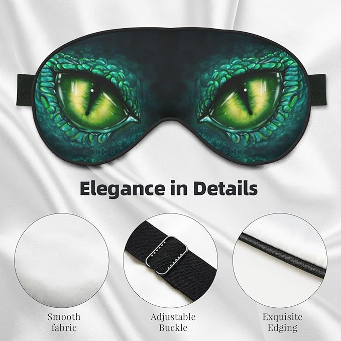Sleep Eye Mask Dragon Eye Sleep Mask for Women Men Comfortable Eye Mask with Adjustable Strap Soft Eye Cover Blindfold for Travel Yoga Nap Shift Work - Bloomnest