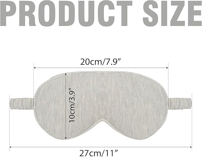Cotton Sleep Mask for Women Men, Sleeping Eye Masks, Comfortable Soft Adjustable Elastic Eyes Covers for Nighttime Traveling Gift, Lightweight Breathable Core Blackout Cover with Strap, Pure Beige - Bloomnest