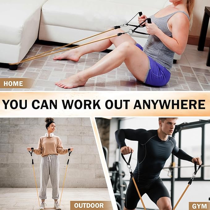 WHATAFIT Resistance Bands, Exercise Bands，Resistance Bands for Working Out, Work Out Bands with Handles for Men and Women Fitness, Strength Training Home Gym Equipment - Bloomnest