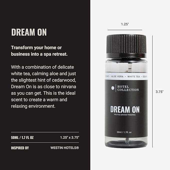 Hotel Collection Diffuser Oil-Dream On Pro-Pod-Aromatherapy Essential Fragrance-Luxury Hotel Inspired-White Tea, Cedarwood & Amber-50ML 1.7 Fl oz - Bloomnest