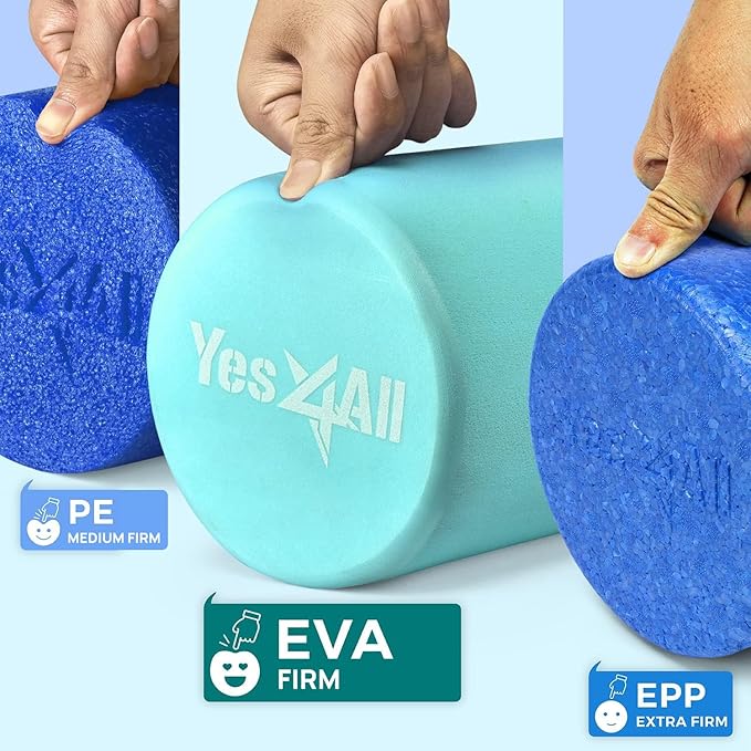 Yes4All EVA Firm Foam Roller for Back - Round Back Roller for Exercise, Yoga & Pilates 12/18/24/36 inch - Bloomnest