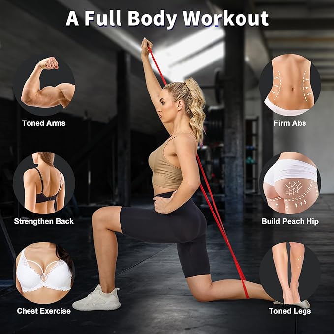 Pull Up Assistance Bands Set 5 LBS - 230 LBS, Long Resistance Bands for Pull Ups Working Out, Gym Workout Bands for Men Exercise Muscle Training and Shape Body - Carry Bag Included - Bloomnest