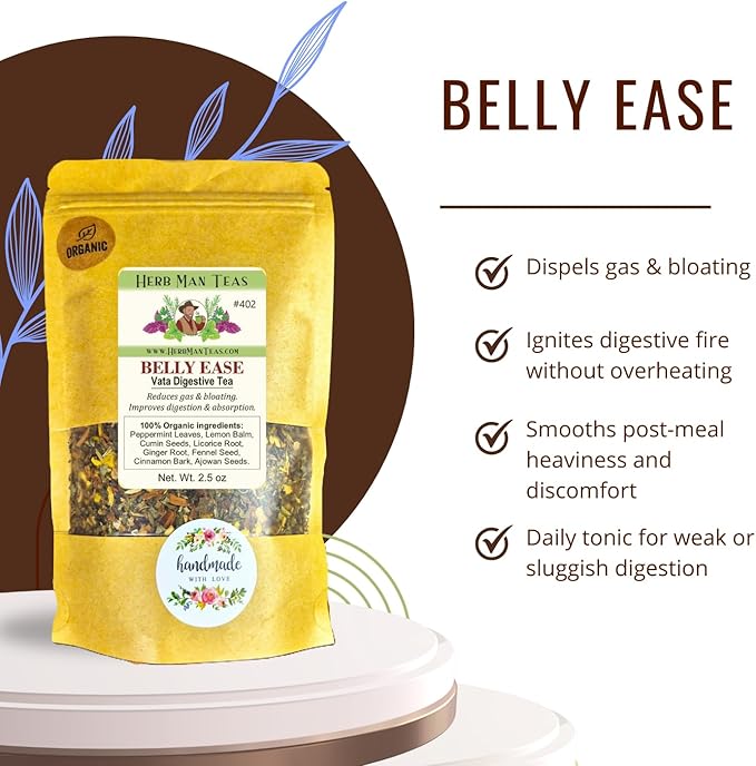 DIGESTIVE TEA for gas, bloating & weak digestion formulated by master herbalist Khabir - 100% Organic, non-GMO, no additives - Bloomnest