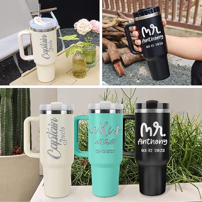 Personalized Tumbler with Name Text, 40oz Personalized Cups with Lids & Straws,Custom Tumblers Personalized Coffee Tumbler Mug Personalized Gifts for Christmas Birthday - Bloomnest