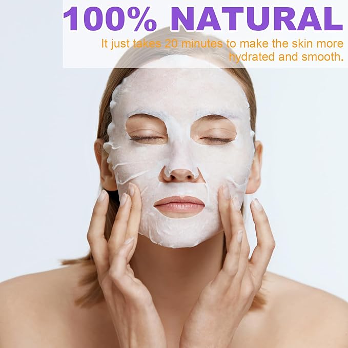 VESPRO 144 Pack Collagen Essence Sheet Facial Masks, Bulk Sheet Masks for Face, Hydrating Facial Masks for All Skin Types, Moisturizing and Soothing, Natural Skincare Spa Face Mask - Bloomnest