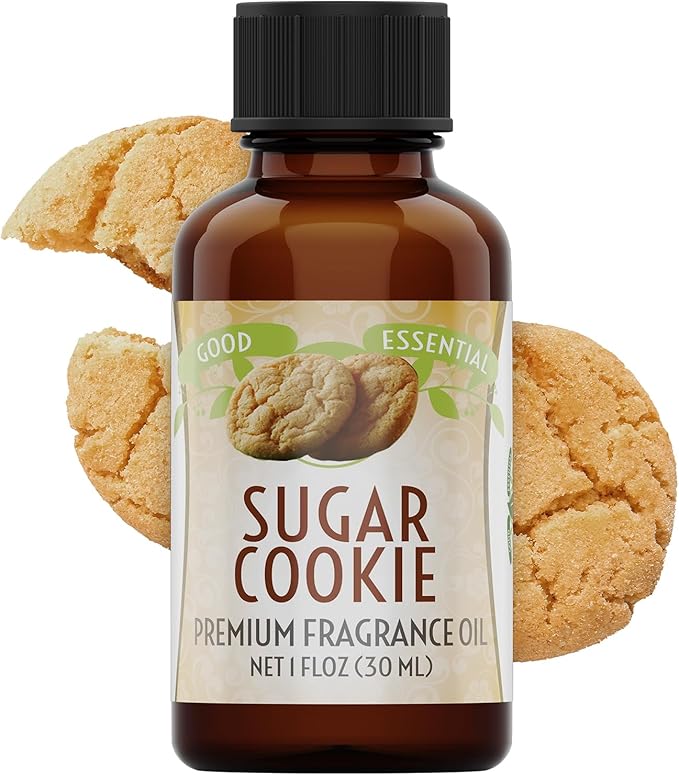 Good Essential - Professional Sugar Cookies Fragrance Oil 30ml for Halloween, Diffuser, Candles, Soaps, Lotions, Perfume 1 fl oz - Sugar Cookie Fragrance Oil for Candle Making GoodEssential