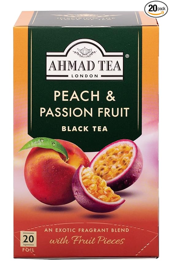 Ahmad Tea of London Peach & Passion Fruit Tea Bags 20s Box - Bloomnest
