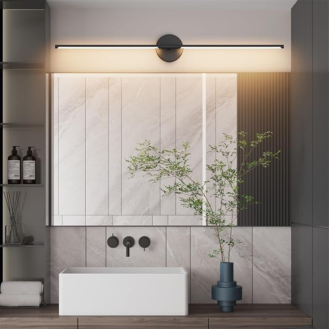 Modern Wall Sconces Set of Two 3000K 40In Hardwired Black Bathroom Sconce Vanity Light Bar 360° Rotate Warm Light for Bedroom Bathroom - Bloomnest