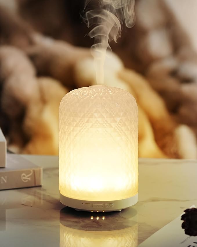 Essential Oil Diffuser – 2.4MHz Ultrasonic Aromatherapy Diffuser, Health Night Light, Timer & Auto Shut-Off, BPA-Free, 120ml Glass Oil Diffuser for Home, Office, Spa, Yoga - Bloomnest