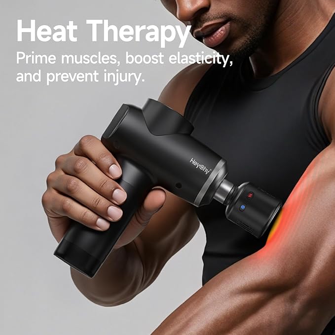Percussion Massage Gun Deep Tissue with Heat and Cold, Portable Handheld Muscle Massager, Percussion Back Body Masajeador 12mm Amplitude for Athletes, Runner, Gifts for Men Women - Bloomnest