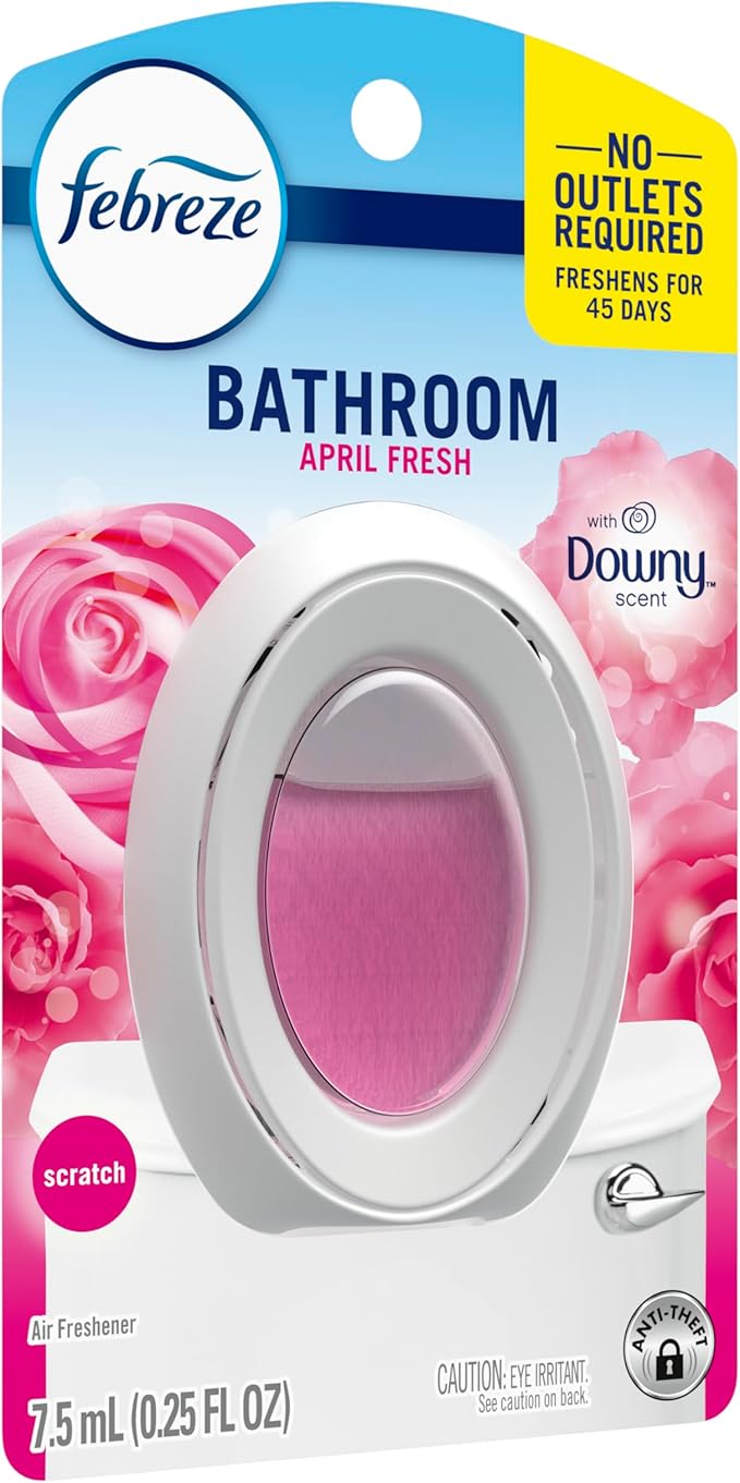 Febreze Bathroom Air Freshener, Odor-Fighting, Plug In Alternative, Air Fresheners for Home and Bathroom and Kitchen, Closet Air Fresheners, Downy April Fresh Scent, 6 Count - Bloomnest