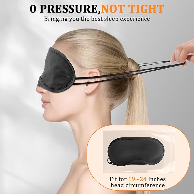 HOFASON 200 Pcs Bulk Eye Mask Sleep Mask Blindfolds Eye Cover for Party Games Team Building Travel, Disposable Sleeping Masks for Women Men Kids with Nose Pad and Elastic Strap(Black) - Bloomnest