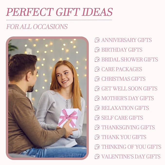 Spa Gifts for Women Bath and Body Gift Basket Valentines Day Gift Rose Home Spa Set Self Care Gifts for Mom Sister Her Wife Birthday Gifts for Women Spa Kit Care Package Thank You Gift
