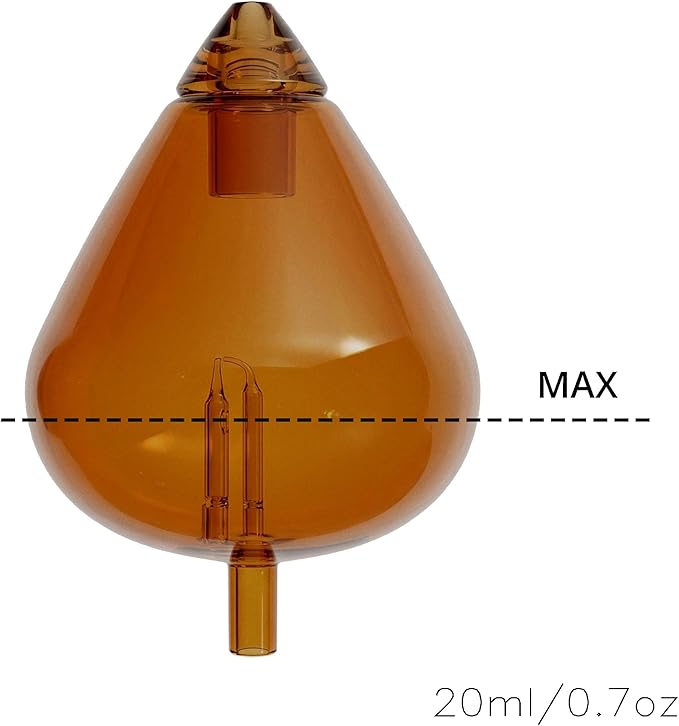 20ml Hand-Blown Glass Atomizing Chamber for Waterless Essential Oil Diffusers, Amber Reservoir, Plastic-Free Nebulizing Vessel, DIY Replacement Accessory, [Amber] CHEZARTEMIS