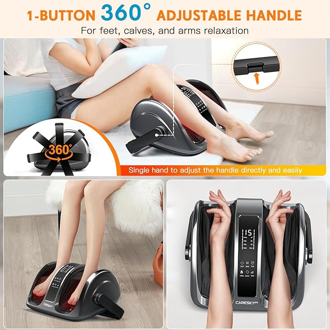 Shiatsu Foot Massager with Heat, FSA Store Eligible Items, 3-Heating for Circulation and Pain Relief, Deep Kneading Rolling for Calf-Feet-Arm Relaxation, Plantar Fasciitis, Neuropathy - Bloomnest