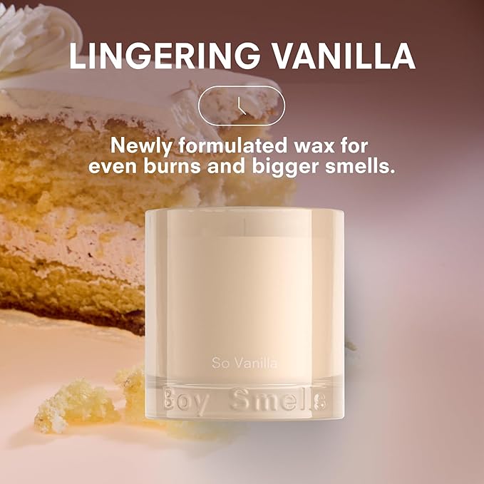 Boy Smells So Vanilla Candle - 8.5 oz - Aromatic Candle for Home with Almond Blossom, Vanilla and Amber - Up to 50-Hour Burn - Cotton Wick - Bloomnest