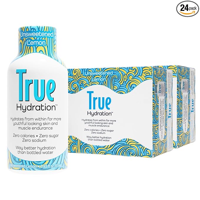 True Hydration Shots Unsweetened Lemon Flavor – 24 Pack of 1.93 fl oz Shots – Electrolytes – Amino Acids – Zero Sugar – Zero Sodium – Vegan – Gluten-Free Hydration - Bloomnest