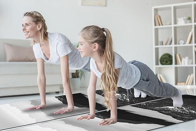 Non Slip Yoga Mat TPE Workout Mat for Men Women, Thick Workout Mat with Carrying Strap, Fitness Mats for Exercise, Yoga, Fitness, Pilates, Floor Workouts (72" x 24" x 6mm) - Bloomnest
