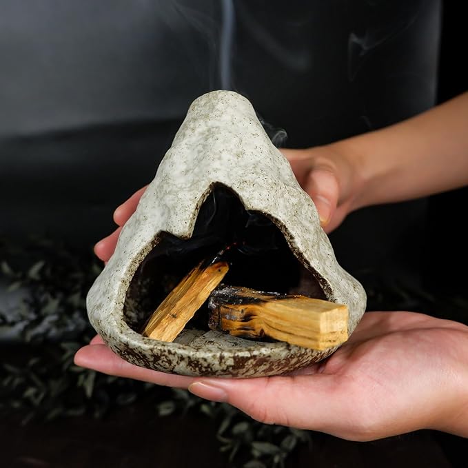 Pure White Zongzi Palo Santo Holder – Elegant Sage Cone Incense Dish for Zen Meditation & Energy Cleansing – Ideal for Aromatherapy, Stress Relief, and Mindfulness Decor Gifts. MOUGIGI