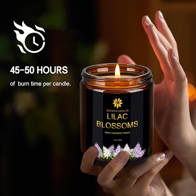 Scented Candles Set for Home, 6 Pack Scented Aromatherapy Candles for Women, 42.3 Oz 300 Hours Burning, Soy Wax Candle Gift Set with Lemon Lavender, Idea for Birthday, Anniversary, Mother's Day - Bloomnest