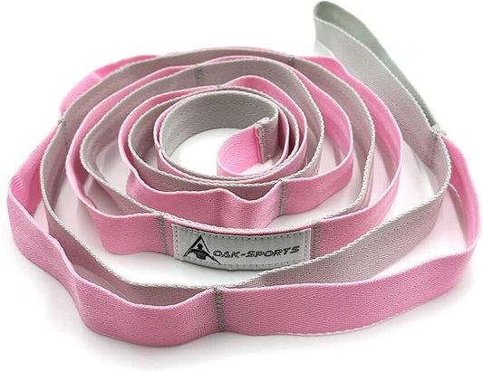 Stretching Strap Yoga Strap with Loops, Stretch Straps for Physical Therapy, Non-Elastic Exercise Strap for Pilates, Dance and Gymnastics with Workout Guide - Bloomnest