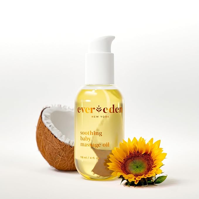 Evereden Soothing Baby Massage Oil 4 fl oz. | Clean Baby Care | Non-toxic and Fragrance Free | Clean Ingredients - Bloomnest