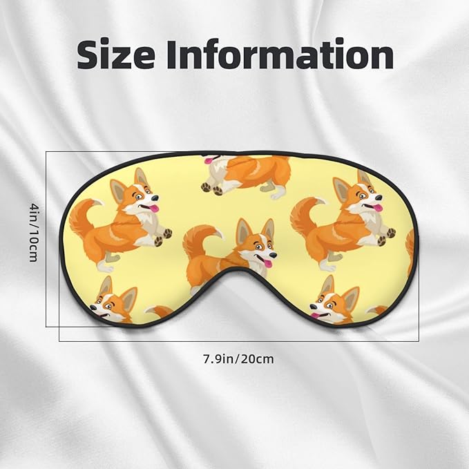 Cute Cartoon Corgi Dog Sleeping Eye Mask Eye Mask for Sleeping Soft Comfort Eye Shade Blackout Eye Cover for Deep Rest Travel Nap Meditation - Bloomnest