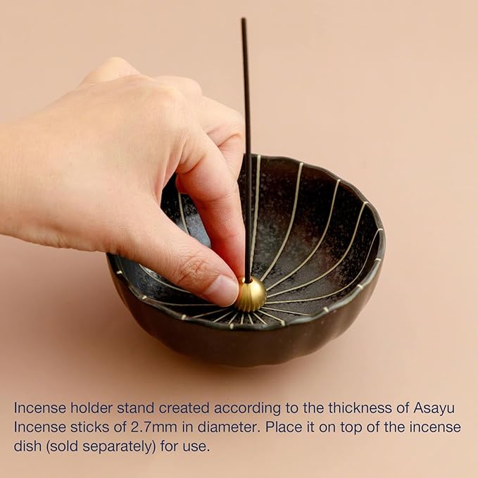 Asayu Japan Brass Incense Holder - Small Drop-Shaped Incense Stand for Ash Catcher or Tray - Bloomnest