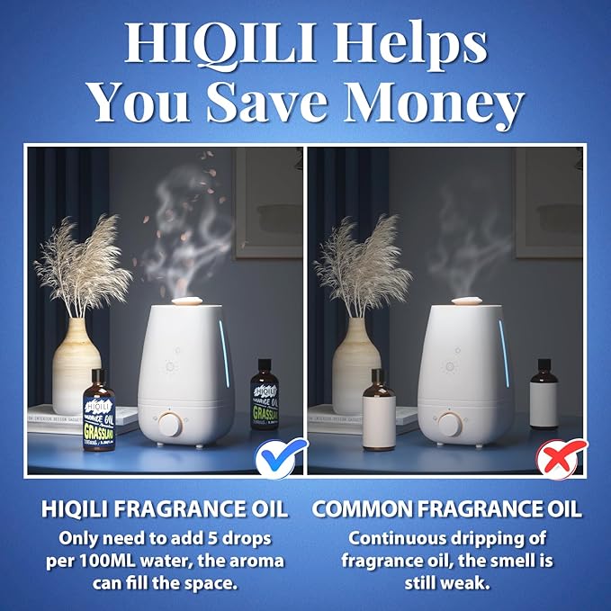 HIQILI Grassland Fragrance Oil 100ml for Diffuser Car Freshies, Clean Fresh Scent for Candle Making Soap Laundry 3.38 Fl Oz HIQILI