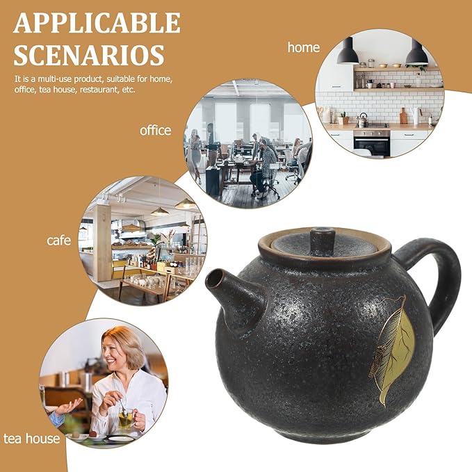 ARTIBETTER Vintage Small Ceramic Tea Pot with Filter Chinese Kungfu Porcelain Teaware for Loose Leaf Tea Lightweight and Compact for Home Office and Travel