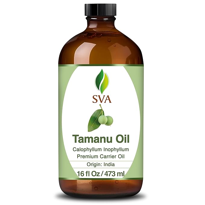 SVA Tamanu Seed Oil - 16 Fl Oz – 100% Natural Cold Pressed Tamanu Oil - for Face, Skin Care, Hair Care, Scalp Massage & Body Massage – Carrier Oil - Bloomnest