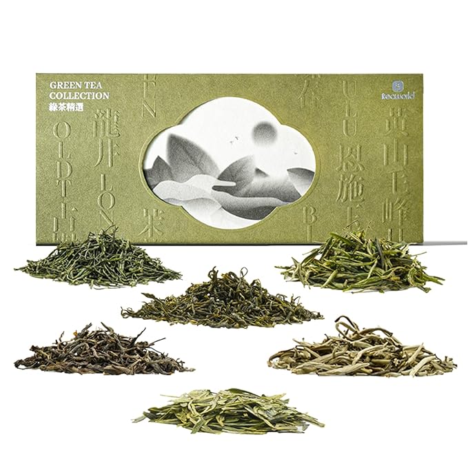 iTeaworld Chinese Green Tea Sampler - 6 Flavors Green tea loose leaf Bag - Chinese Tea With Mediumly Caffeinated, Sugar Free Loose Leaf Tea for Health Come with 20 Tea Bags, 3.5oz - Bloomnest
