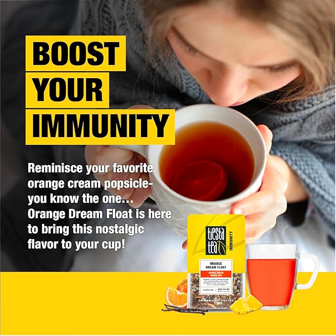 Tiesta Tea - Orange Dream Float Tea, Loose Leaf, Orange Cream Herbal Tea, Premium Caffeine-Free Tea Blend, Make Hot or Iced & Up to 25 Cups, 2.5 oz Resealable Pouch - Bloomnest