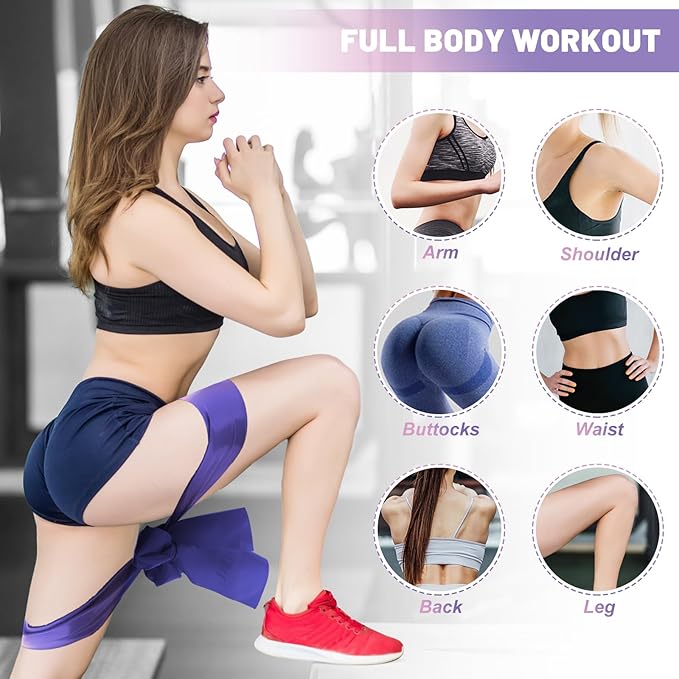 5 Pcs Resistance Bands, Professional Exercise Bands Elastic Stretch Bands for Fitness Yoga Pilates Stretching Strength Training, Workout Bands for Women and Men Home Gym - Bloomnest