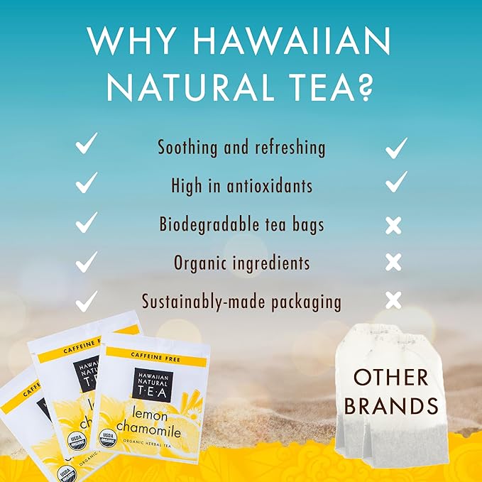 Organic Lemon Chamomile Tea - Caffeine Free Herbal Tea - Supports a Good Night’s Sleep - Calming, Relaxing Tea for Bedtime, Anxiety & Stress - 120 Tea Bags - Bloomnest