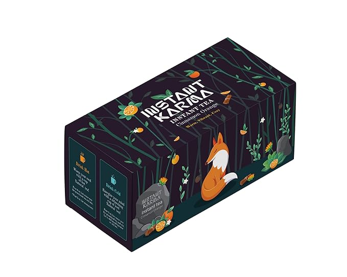 Instant Karma | Cinnamon Orange Instant Tea | All Natural, Caffeine-Free, No Added Sugar | Herbal Wellness Tea 20 Sachets (Cinnamon Orange) - Bloomnest