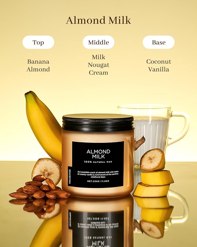 M&SENSE Creamy Vanilla Scented Candle, 11.6oz Clean Non Toxic Home Sweet Scent 70 Hours Burn Time Fragrance Candle for Women Teacher Friends, 2 Wick Natural Soy Wax for Home Decor - Bloomnest