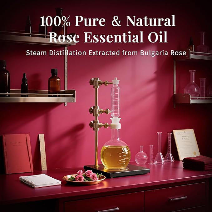 SU JUABA Rose Essential Oil 4 Fl Oz, 100% Pure Rose Oil for Face, Skin, Hair, Diffuser, Aromatherapy -118ml Bloomnest