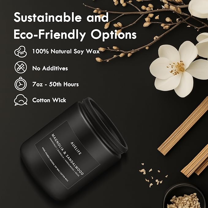 Scented Candles Set | Masculine Candle, Gifts for Men - Soy Candles for Home Scented - 4 Pack Aromatherapy Candle Gift - Scent of Vintage Oak/Cedar Oakmoss/Magnolia & Sandalwood/Pine & Clove - Bloomnest