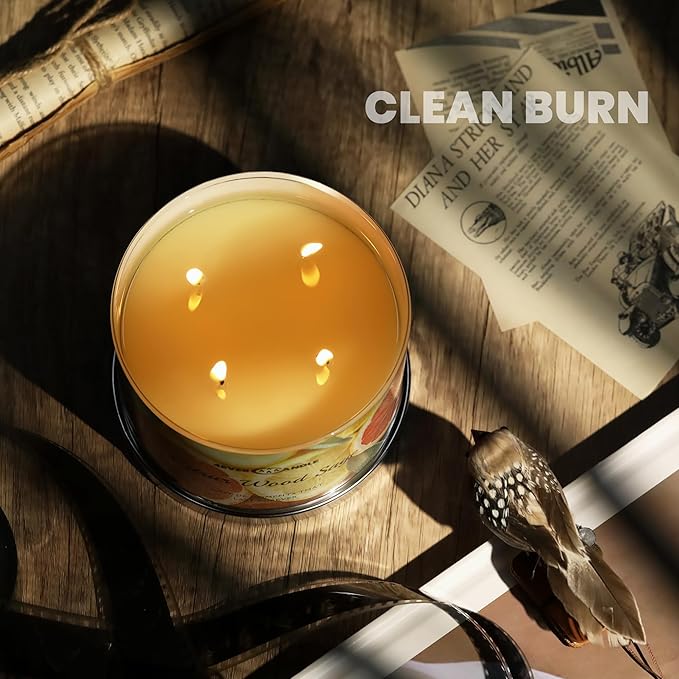 Soy Wax Blend Candle for Home, 4-Wick Candles in Citrus Wood Sage, Aromatherapy Candles Gift for Parties, Relaxing, Over 50 Hours of Burn Time, 18oz - Bloomnest