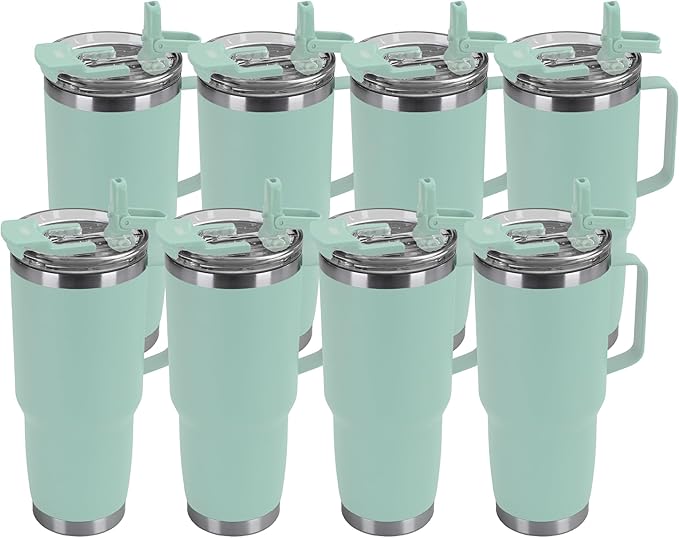 HASLE OUTFITTERS 30oz Tumbler Bulk with Handle, Insulated Travel Coffee Mug Set with Handle Leak-Proof Double Wall Stainless Steel Vacuum Tumblers Pack Metal Cup for Hot and Cold Drink - Bloomnest