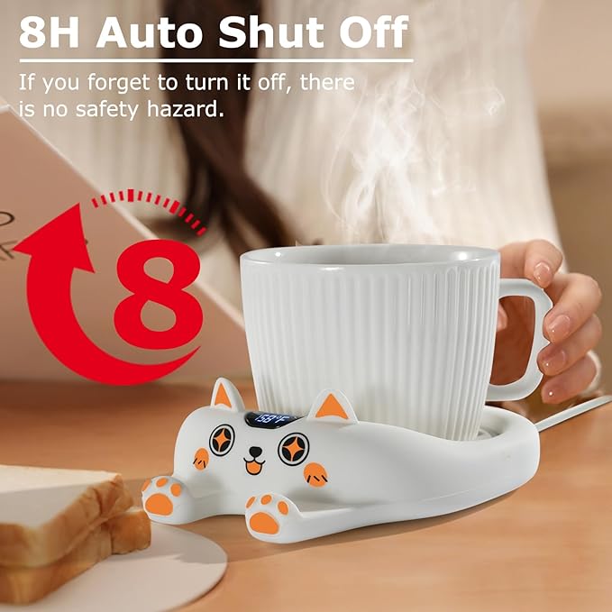 PUSEE Coffee Mug Warmer Auto Shut Off, 3 Temp Coffee Warmer for Desk, Candle Warmer Plate Safely Melt The Candle Releases Scents,Enjoy Your Warm Coffee Tea,Coffee Gifts for Women Men - Bloomnest