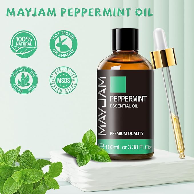 Peppermint Essential Oil - Huge 3.38 Fl Oz - Premium Grade Peppermint Oil Essential Oil for Diffuser, Hair Care, Skin Care, Aromatherapy, Massage, Soap and Candle Making - Bloomnest